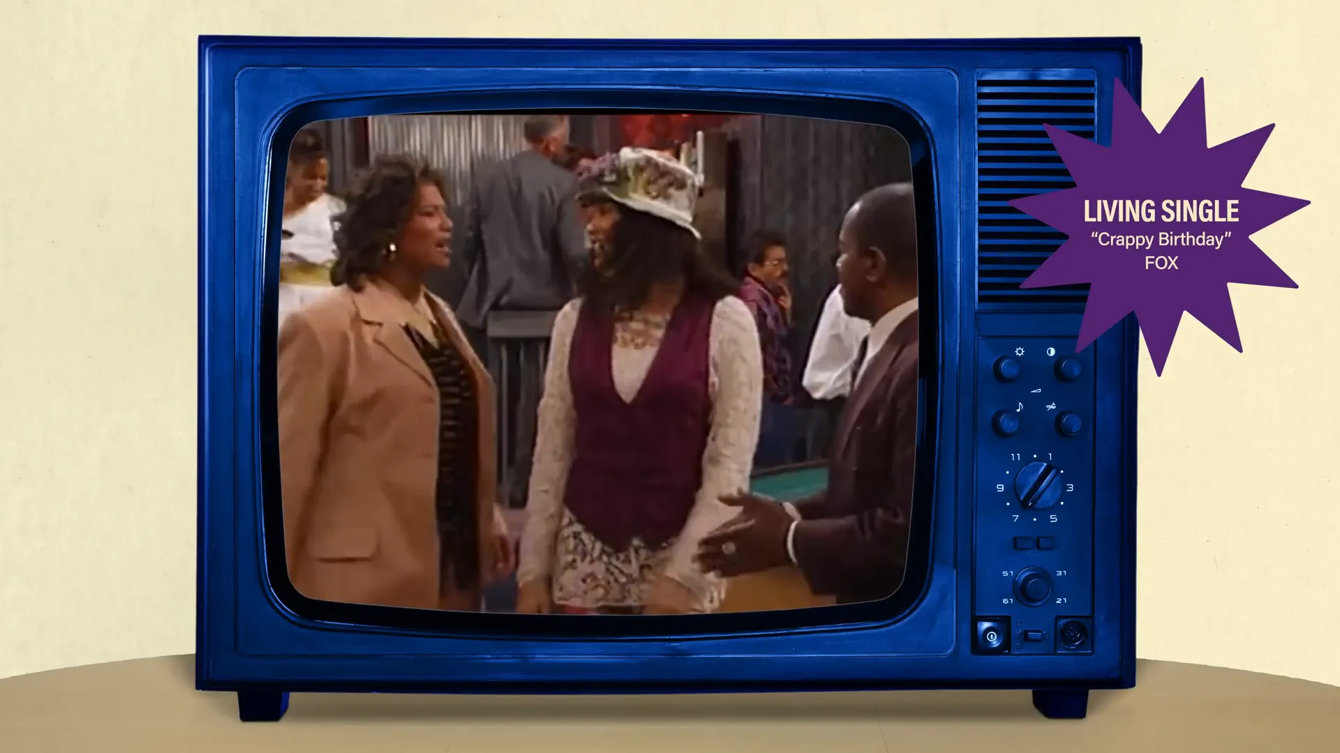 Flip Wilson on the Living Single set with Kim Coles and Erika Alexander